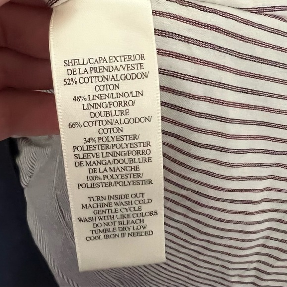 John varvatos linen blend blue double breasted trench coat size XS rare - Picture 4 of 4